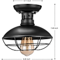 Miniatyrbild 2 av 4: Set med 2 halvinkastade metalltaklampor typ E27 LED retro antik industriell veranda badrum trappa sovrum kök (A) B