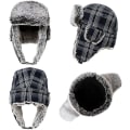 Miniatyrbilde 2 av 5: Unisex Vinter Trapperhatt Varm Tykk Fuskepels Øreklaff Russisk Utendørs Skihatt Navy blue