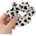 Pikkukuva 3 / 5: Leopardikuvioiset hiusdonitsit, eläinkuvioiset donitsit, 3 kpl poninhäntäpidikkeitä White  Black dot