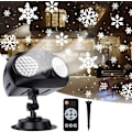 Miniatyrbilde 2 av 5: LED-projeksjonslampe, snøfnuggprojektorlys med fjernkontroll, IP65 vanntett juleprojektorlys med tidsfunksjon, for jul, P