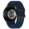 Pikkukuva 1 / 5: 20mm silikoninen ranneke Samsung Galaxy Watch 5 40mm/44mm/5 Pro 45mm -kelloon kaksoisreikäsoljella Black    Blue