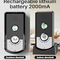 Miniatyrbillede 2 af 5: Trådløs dørklokke vandtæt dørklokke med ringetone 2-vejs samtaleanlæg dørklokke med 2000mAh batteri til hjemmet 300 meters rækkevidde