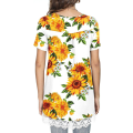 Miniatyrbilde 3 av 4: Dame Vår-sommer Henley Skjorter Knapp Tunic Topper 2023 Casual Kort Erm Bluse T Sunflower XL