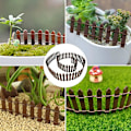 Miniatyrbilde 5 av 5: 2 Pakk Miniatyr Trestakittgjerde 90*5CM Lite Trestakittgjerde Eventyrhage Juledekorativt Gjerde for Mikrolandskap