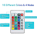 Miniatyrbillede 3 af 4: 4x 3d Nat Led Lampefod Fjernbetjening Usb Kabel Justerbar 16 Farver Dekorativ Belysning (2x Sort 2x Hvid)