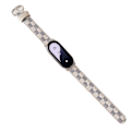 Miniatyrbillede 1 af 5: Udskiftningsurrem til Xiaomi Smart Band 8 Ægte koskindslæder med gittermønster White