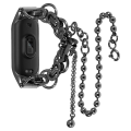 Miniatyrbillede 1 af 4: To Rækker Stilfuldt Urarmbånd i Rustfrit Stål til Xiaomi Mi Band 7 Black