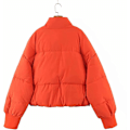 Pikkukuva 3 / 3: Naisten Talvi Pitkähihainen Pystykaulus Vetoketjullinen Puffer-takki Löysä Lyhyt Untuvatoppatakki Orange Large