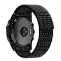 Miniatyrbild 1 av 5: För Garmin Tactix 7 Pro/Fenix 7X/Fenix 6X Pro 26mm Sömnad Klockarmband Justerbar Nylon Loop Black
