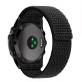 Miniatyrbillede 1 af 5: Til Garmin Tactix 7 Pro/Fenix 7X/Fenix 6X Pro 26mm Syet Urrem Justerbar Nylonløkke Black