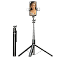 Miniatyrbillede 1 af 5: 1,8 m Teleskopisk Selfie Stick i Aluminiumlegering med Bluetooth Fjernbetjening, Tripod og Dobbelte Udfyldningslys