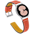 Miniatyrbillede 1 af 5: Justerbar udskiftningsurrem i læder til Samsung Galaxy Watch4 Classic 42/46mm/ Active 40/44mm Orange