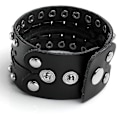 Miniatyrbild 2 av 3: Unisex Svart Metall Spike Studded Punk Rock Biker Bred Rem Läder Armband