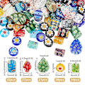 Miniatyrbilde 3 av 5: 156 stk. Håndlagde Millefiori Glassperler Tråder Blandet Farge Avstandsperler Millefiori Lampwork Glassperler
