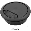 Miniatyrbillede 2 af 2: 6 stk. 2 tommer Plastik Skrivebord Ledning Kabel Hul Dæk Grommet Computer Kabel Hul Dæk Prop Hætte Sort Black