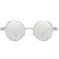 Pikkukuva 1 / 4: Vintage Polarisoidut Steampunk-aurinkolasit Miehille Pyöreät Aurinkolasit Tyylikkäät Silver Frame and Lenses