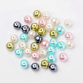 Miniatyrbilde 5 av 5: 1 pose Pastel Mix Perlemorsglassperler Blandet Farge 8mm Hull: 1mm
