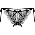 Pikkukuva 5 / 5: Seksikkäät pitsiset G-string alushousut naisille, kukkakirjailtuja alusvaatteita rusettinauhalla, mukavat matalavyötäröiset stringit, solmittavat sivut, hengittävät