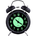 Miniatyrbillede 1 af 5: 4 tommer Belyst Vækkeur, Retro Dobbelt Klokke Analog Quartz Lydløst Vækkeur Med Lydalarm Og Natlys, Metal Kabinet (sort)