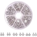 Miniatyrbild 1 av 5: 1 Ask 60 st Cubic Zirconia Legering Charm Set i 6 Stilar för Smyckestillverkning Storlek 10-15mm Längd i Platina