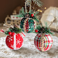 Miniatyrbilde 3 av 5: 9 Stykker Julekuler Julekuler Skumpynt Juletrekuler Hengende Kuler Med Kongler Og Bær For Juletre Gran D