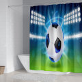 Miniatyrbillede 2 af 4: Fodbold Bruseforhæng 180*180cm, Globules Bruseforhæng Vandtæt Polyester Bruseforhæng Med 12 Kroge Til Juledekoration, Badeværelsesforhæng