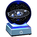 Miniatyrbillede 1 af 5: Solcellesystem Krystalkugle Solcellesystem Med Touch Switch LED Lysbase Kosmisk Model Med Planetnavn