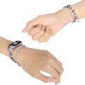 Miniatyrbild 4 av 4: Smart klocka band för Xiaomi Mi Band 3/4 två rader rostfritt stål ersättningsarmband handledsrem Silver