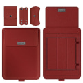 Miniatyrbilde 1 av 5: 4 stk./sett Bærbar Veske for 11~17-tommers Bærbare Datamaskiner, PU-Lær Oppbevaringsveske med Stativ/Håndtakstropp Red 13 to 14 inch Laptop