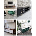 Miniatyrbild 3 av 4: Gyllene soffben runda massiva metallmöbelben soffbytesben perfekt för modern mitten av århundradet/bra Ikea Hack för soffa, soffa, säng, soffbord Black Color 6 Inches Set of 4