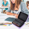 Miniatyrbild 5 av 5: Bärväska Organizer-platser Canvas Dragkedja Markörer Förvaring För Touch Spectrum Noir Färgmarkörer Purple