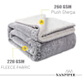 Miniatyrbillede 4 af 5: Sherpa Tæppe Varme Tæpper Til Vinter Super Blødt Fuzzy Flanel Fleece/uld Lignende Vendbar Velvet