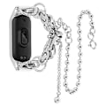 Miniatyrbillede 1 af 4: Smart Watch Band til Xiaomi Mi Band 3/4 To Rækker Rustfrit Stål Udskiftningsarmbånd Silver
