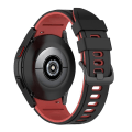 Miniatyrbillede 3 af 5: Dobbelt-farvet Silikonrem Til Galaxy Watch4/5/6 40mm 44mm/Watch6 Classic 43mm 47mm/Watch 5 Pro 45mm Black Red
