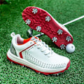 Miniatyrbild 5 av 5: Herr Golf Tränare, Vattentäta Golfsko Utomhus Golf Sport Träningssneakers med 8 Spikar för Golfare Red EU45
