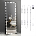 Miniatyrbillede 1 af 5: Hollywood Glam LED Vanity Lights Kit, 3 meter dæmpbare spejllamper, helkropsspejl & badeværelsesspejl belysning, stik til gulv