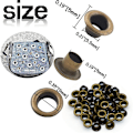 Miniatyrbild 2 av 5: Metall Öglor Hål Kit Metall Öglor Öglor 200 Set Ögleverktyg Kit För Läderkläder Bälte (brons 5 Mm)