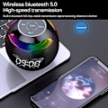 Miniatyrbild 4 av 5: Bluetooth-högtalare. Bärbar högtalarväckarklocka med FM-radio. LED-display