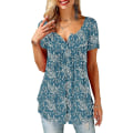 Miniatyrbillede 1 af 4: Dame Skjorter Flæse Løs Knap Tunic Toppe Til Kvinder Flogreen XL