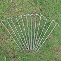 Miniatyrbilde 4 av 4: 9\" Teltplugger Oppblåsbare Plugger 12 Pakker, Metall Teltplugger Kraftige Jordplugger Kroker For Gjerder, Presenning Og Utendørs Julepynt Hage Silver 9in**12pcs