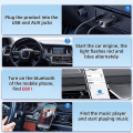 Miniatyrbild 2 av 5: Bluetooth-aux-adapter, trådlös Bluetooth-mottagare, inbyggd mikrofon Aux-in för handsfree-samtal, Plug & Play, automatisk påslagning för bilhögtalare