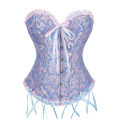Miniatyrbillede 1 af 5: Dame Snøret Boned Overbust Korset Bustier Lingeri Bodyshaper Top Prinsesse Korset - Blå Blue-XXXXL