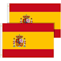 Pikkukuva 1 / 5: 2 kpl Espanjan lippu 90 x 150 cm, Espanjan kansallislippu valmistettu polyesteristä, UV-kestävä, repeytymätön, säänkestävä, Espanjan lippu