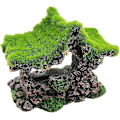 Miniatyrbillede 5 af 5: Akvarium Dekoration Hus Harpiks Hul Skjulested Hus, Fiskekum Tilbehør Hule Ornament Tank Lille Fisk Skjulested Med Mos