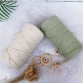 Miniatyrbilde 3 av 5: Makramésnor 4mm 100 meter Salviegrønn, Farget Naturlig Bomulls Makramésnor 4 Tråder Tvunnet For Makramé Veggoppheng, DIY Håndverk Strikking, Planteoppheng
