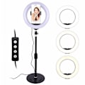 Miniatyrbillede 2 af 5: Selfie Flash Ring Light Mobiltelefonholder LED Kameramontering Lang Arm USB-stativ