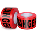 Miniatyrbillede 1 af 5: Gul Advarselstape 2-pak, 7,62 cm X 304,8 m, Halloween Dekoration Festtape, Vandtæt Modstandsdygtig Konstruktionssikkerhedstape Til Farlige/risikable Områder, Red Danger Tape 2PACK