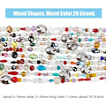 Miniatyrbillede 2 af 5: 20 strenge elektropletterede glas perler facetslebne ædelstensperler farverige glas spacer perler tilfældig farve ovale perler til DIY halskæde armbånd øreringe smykker