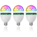Miniatyrbild 1 av 5: 3-pack färgskiftande glödlampor E26, RGB flerfärgade skiftande fest LED-lampor stroboskop kristall scenlampor för disco, födelsedagsklubb bar för hemmafester