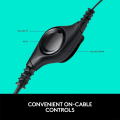 Miniatyrbillede 4 af 5: Logitech H390 Kablet Headset, Stereo Hovedtelefoner med Støjreducerende Mikrofon, USB, Inline-kontroller, PC/Mac/laptop - Sort